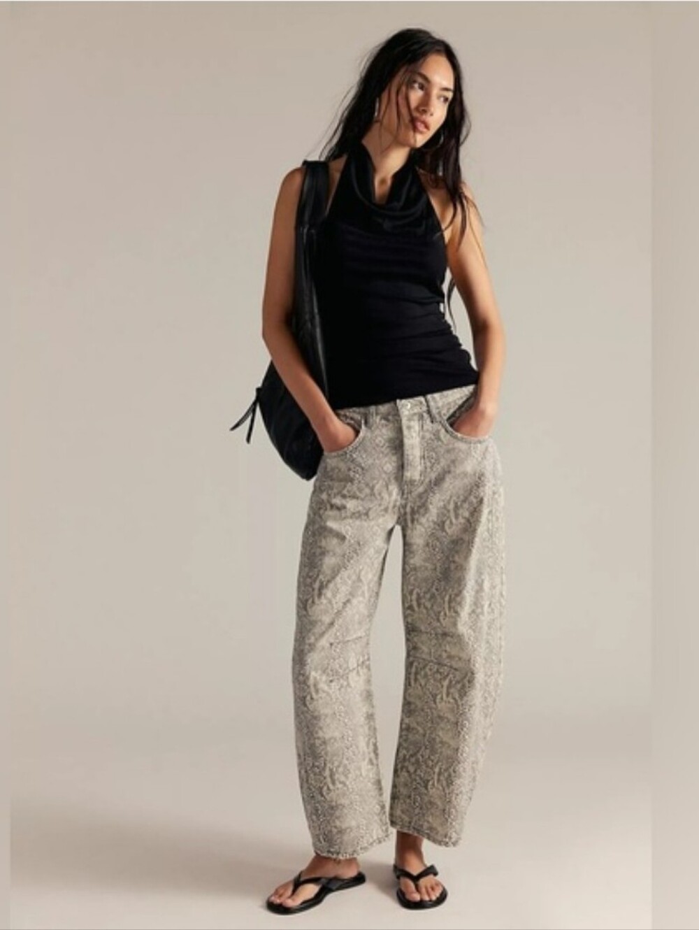 We The Free Women's Good Luck Printed Barrel Jeans